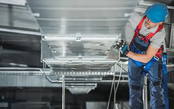 Maintenance on HVAC system.